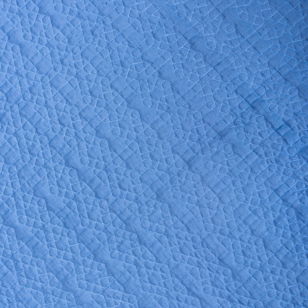 Jaali Blue and Natural Bed Cover