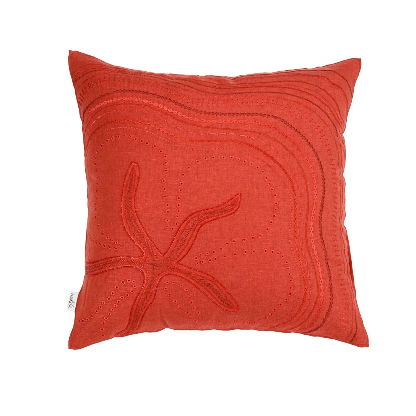 Pomo Rust Cushion Cover - Embroidered Elegance