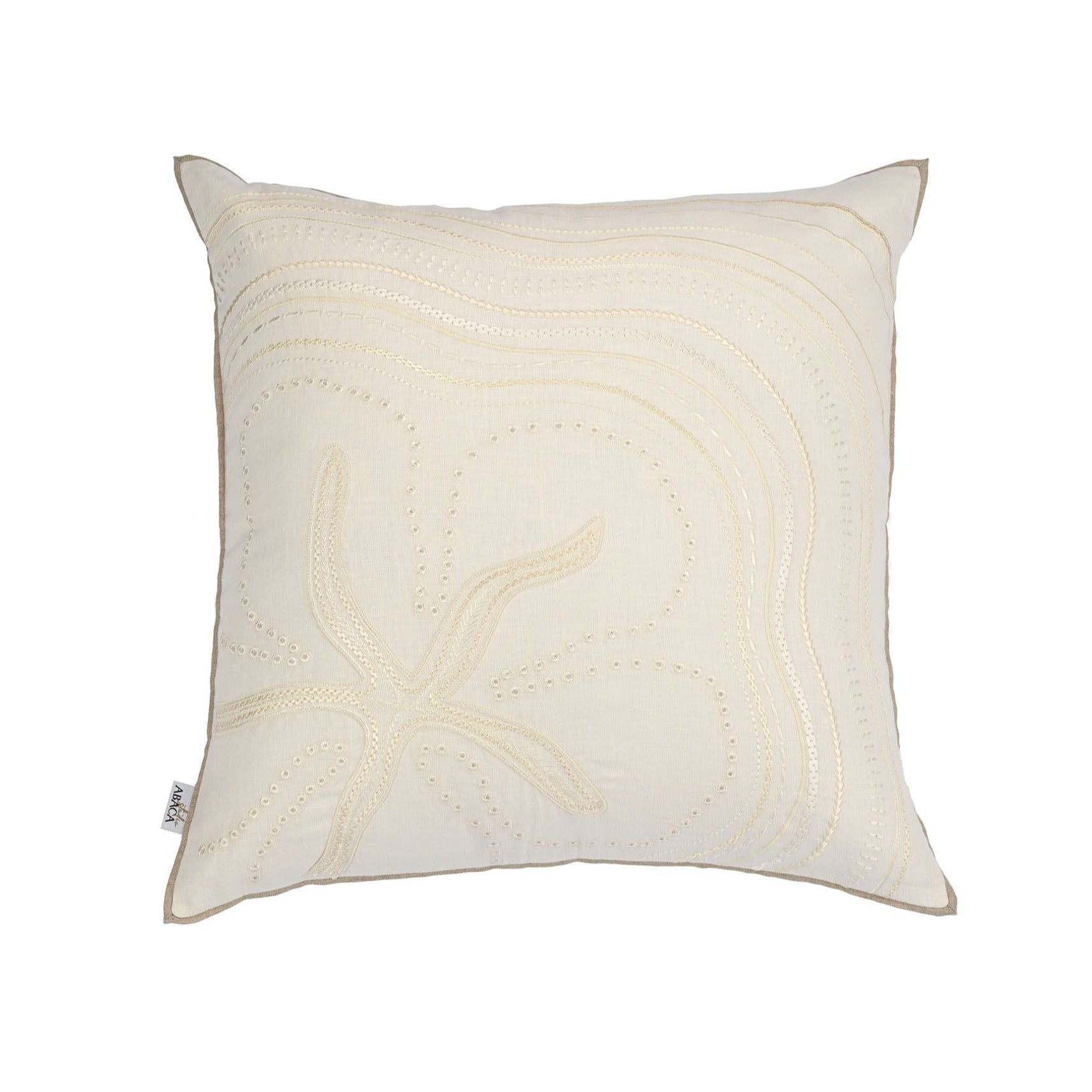 Pomo White Cushion Cover Leafy Elegance Studio Abaca
